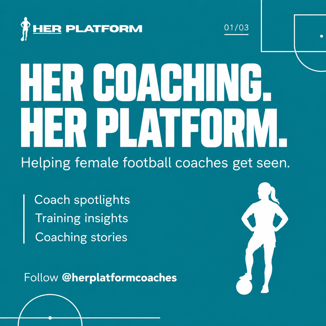 Her coaching. Her Platform. Helping female football coaches get seen through coach spotlights, training insights and coaching stories.